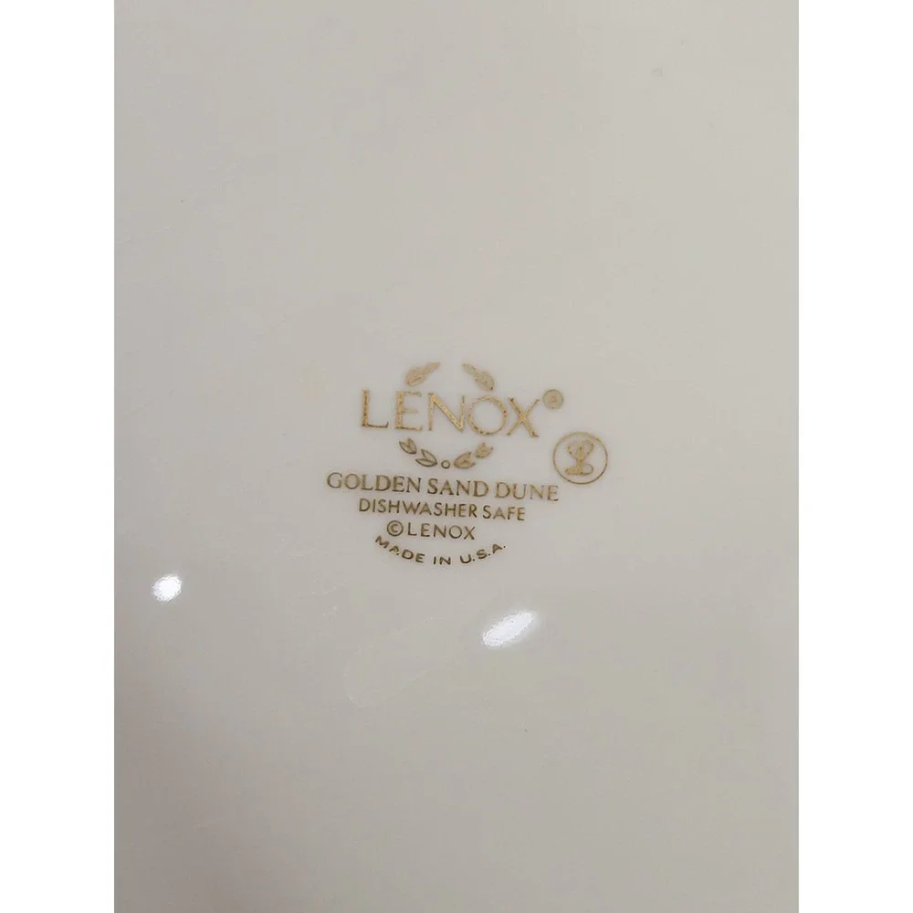 Lenox Golden Sand Dune Salad Plates Set of 4 Ivory Gold Art Deco 8.25 inch USA